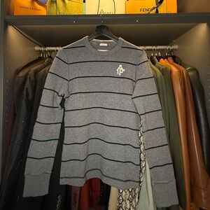 VINTAGE Y2K Men’s Abercrombie & Fitch Long-Sleeve Thermal T-Shirt in Grey/Navy